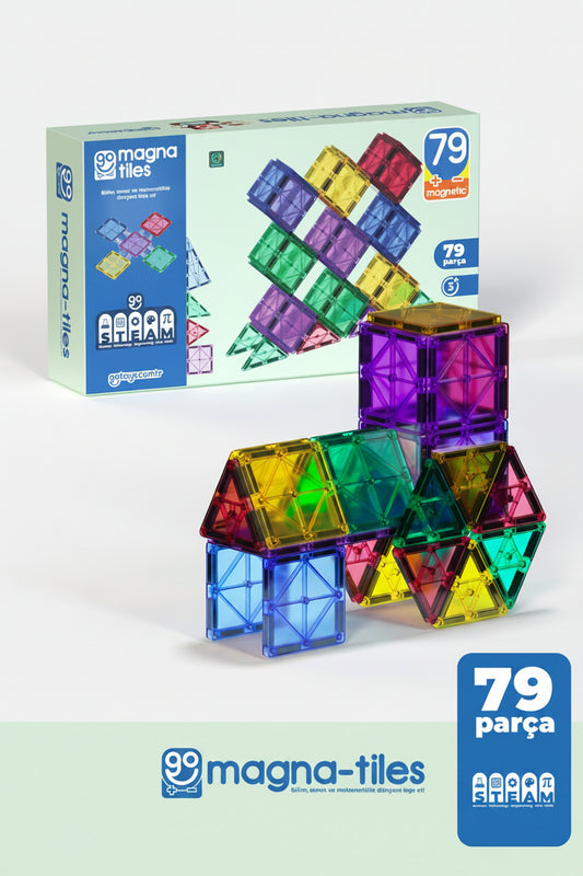 HOBISTAN Manyetik Yapı Oyuncak Seti – 79 Parça