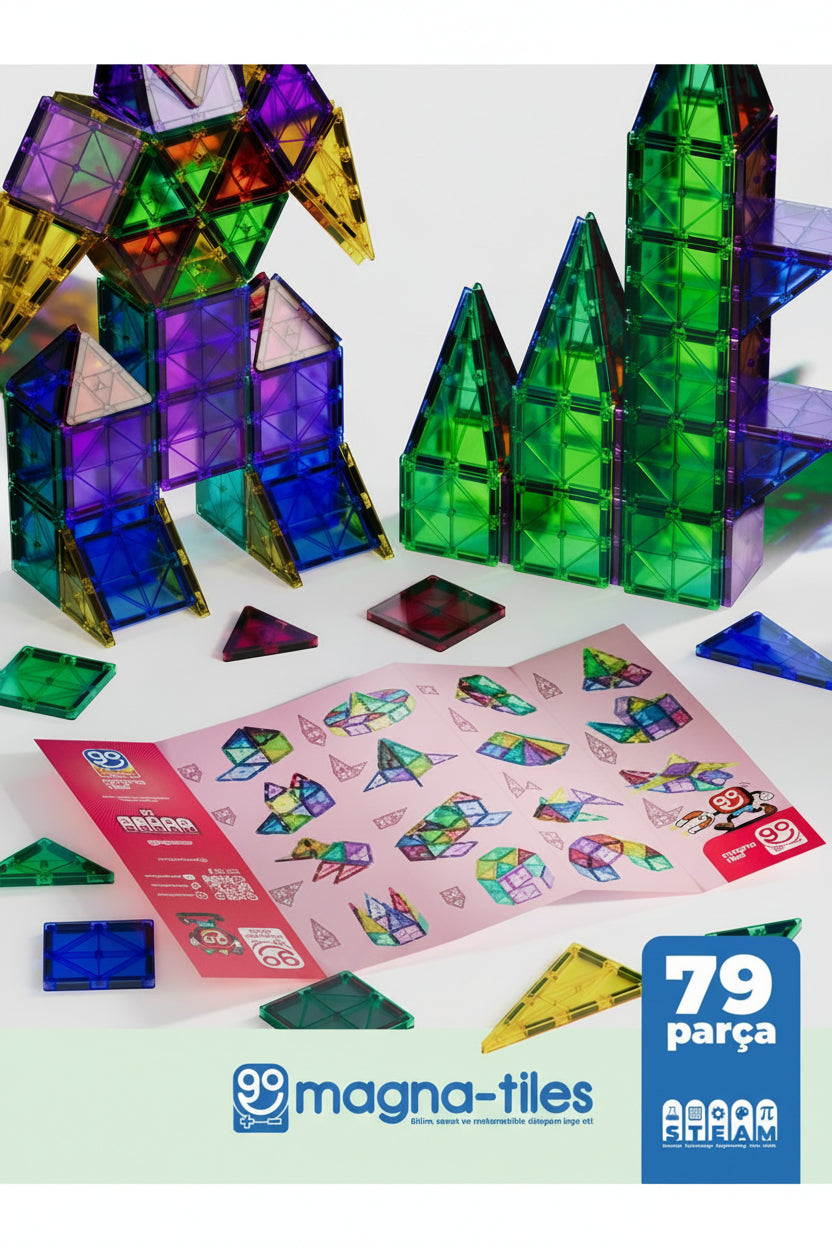 HOBISTAN Manyetik Yapı Oyuncak Seti – 79 Parça