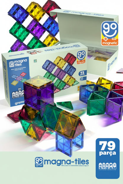 HOBISTAN Manyetik Yapı Oyuncak Seti – 79 Parça